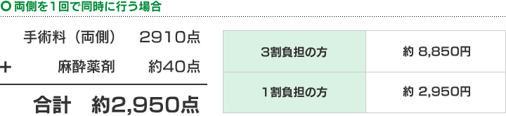 両側を1回で同時に行う場合